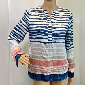 𝅺2/$35 3/$50 Chino’s Stripe Multi Color Long Sleeve Blouse/Tunic Size 00
